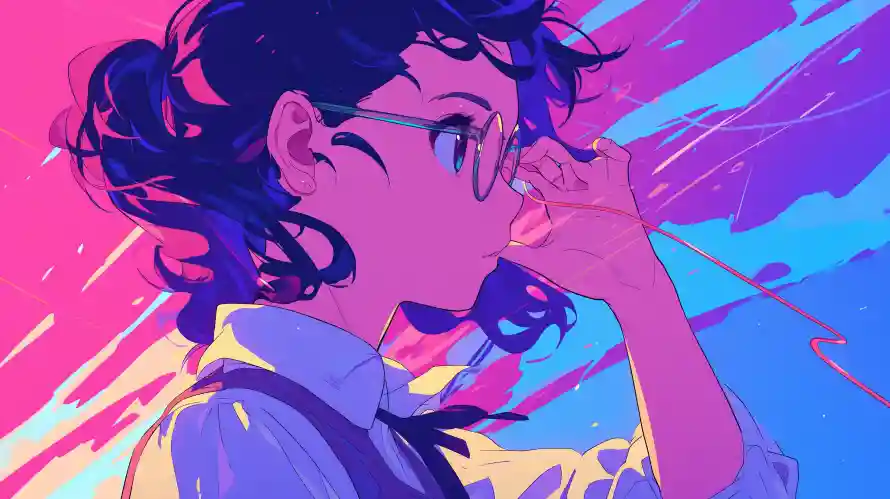 4k动漫壁纸 - 少女 - 动漫插画 - 卷发少女「哲风壁纸」