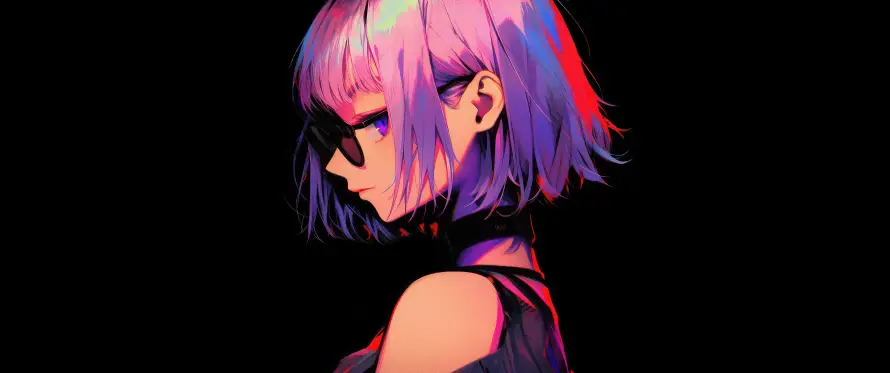 4k动漫壁纸 - 少女 - 霓虹发色 - 二次元角色「哲风壁纸」