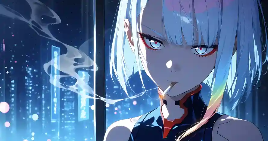 4k动漫壁纸 - 少女 - 动漫少女 - 夜景背景「哲风壁纸」