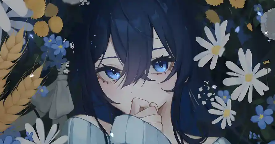 4k动漫壁纸 - 少女 - 花海 - 动漫少女「哲风壁纸」