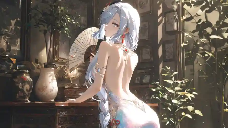 4k少女壁纸 - 鹤 - 鹤元素 - 古风房间「哲风壁纸」