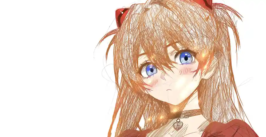 4k线稿壁纸 - eva - 明日香 - 日系动漫「哲风壁纸」