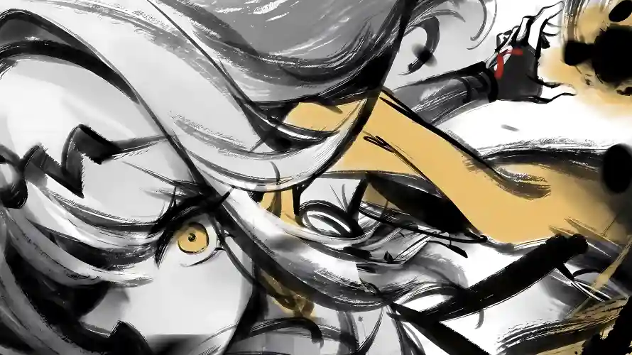 4k动漫壁纸 - 少女 - 动感插画 - 白发少女「哲风壁纸」