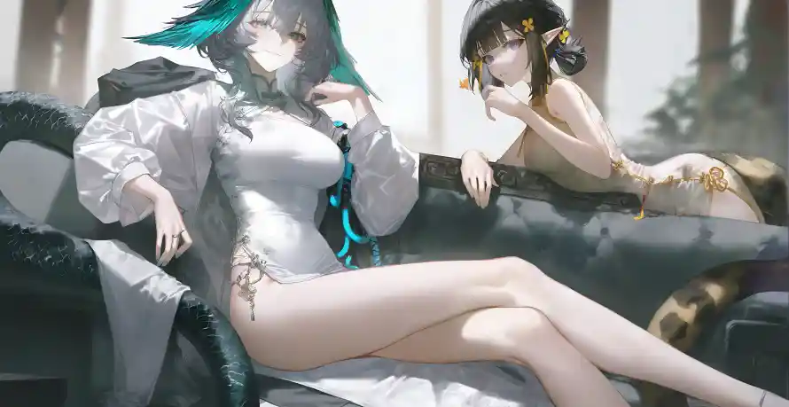 4k双人壁纸-双少女和少女-双人插画免费下载「哲风壁纸」