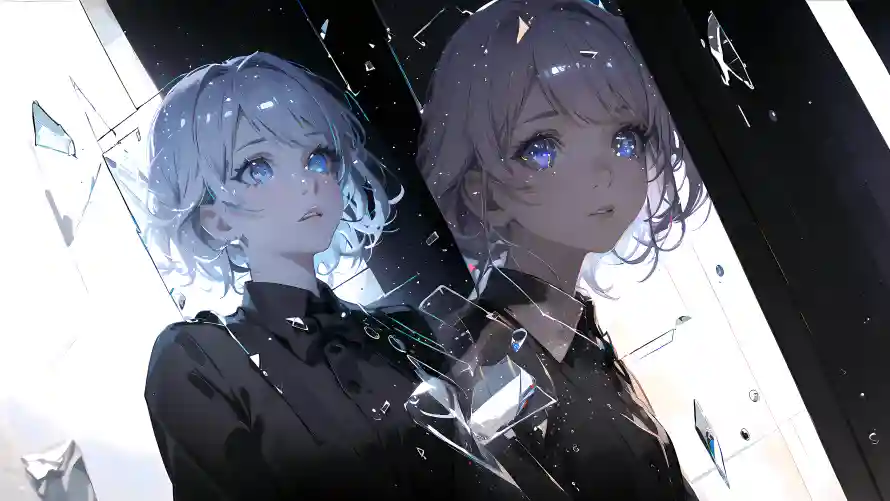 4k镜子壁纸 - 领结 - 双生少女 - 对称美学「哲风壁纸」 4k镜子壁纸 - 领结 - 双生少女 - 对称美学「哲风壁纸」