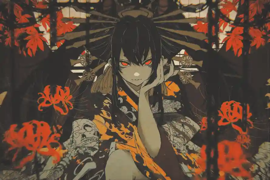 4k动漫壁纸 - 少女 - 动漫角色 - 和服少女「哲风壁纸」