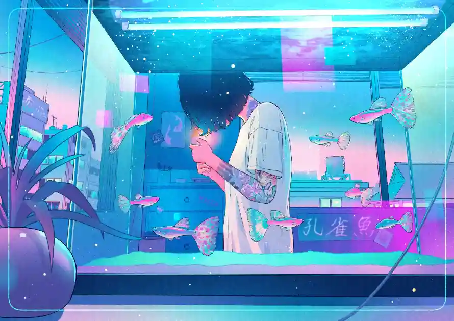 4k动漫壁纸 - 少女 - 光影插画 - 动漫插画「哲风壁纸」