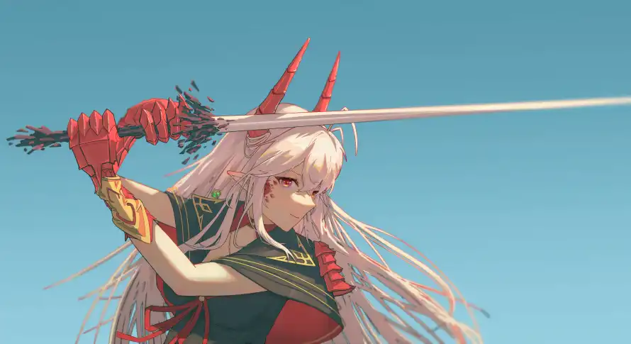 4k动漫壁纸 - 少女 - 战斗少女 - 持剑动漫「哲风壁纸」