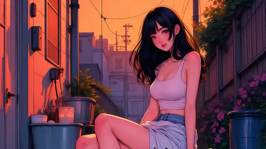 2k夕阳壁纸-动漫插画和少女-夕阳少女壁纸推荐「哲风壁纸」