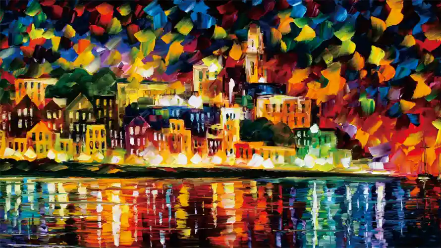 4k名画壁纸 - 油画 - 城市夜景 - 城市风光「哲风壁纸」
