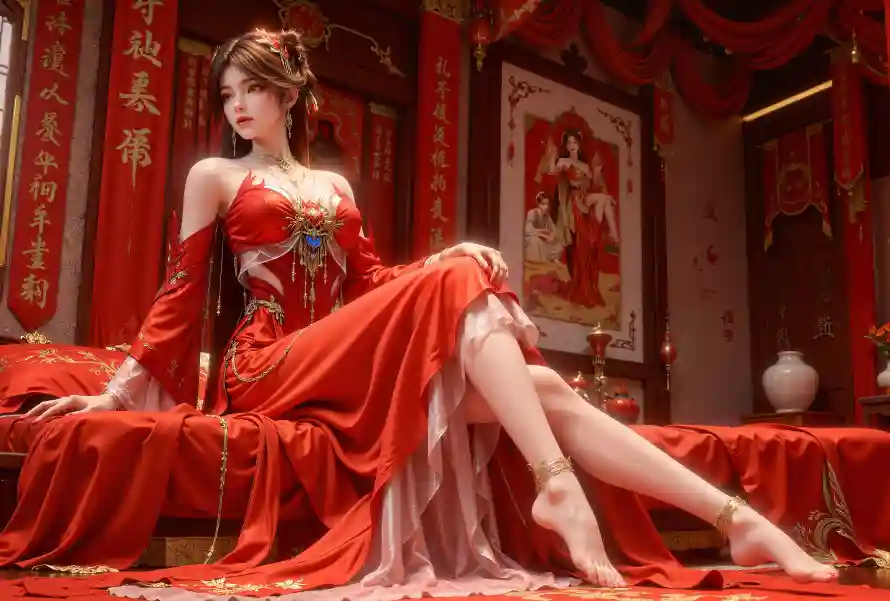4k火灵儿壁纸 - 红色系 - 中式背景 - 古典服饰「哲风壁纸」