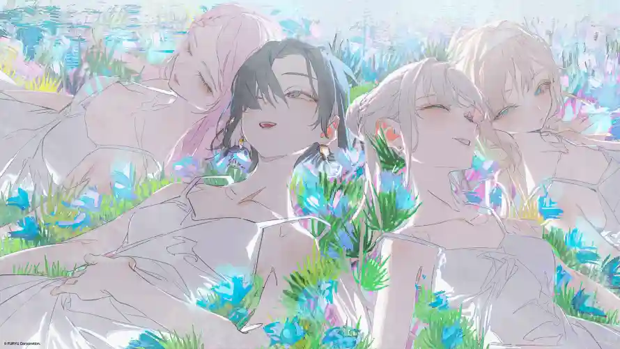 4k动漫壁纸 - 少女 - 花丛 - 二次元「哲风壁纸」