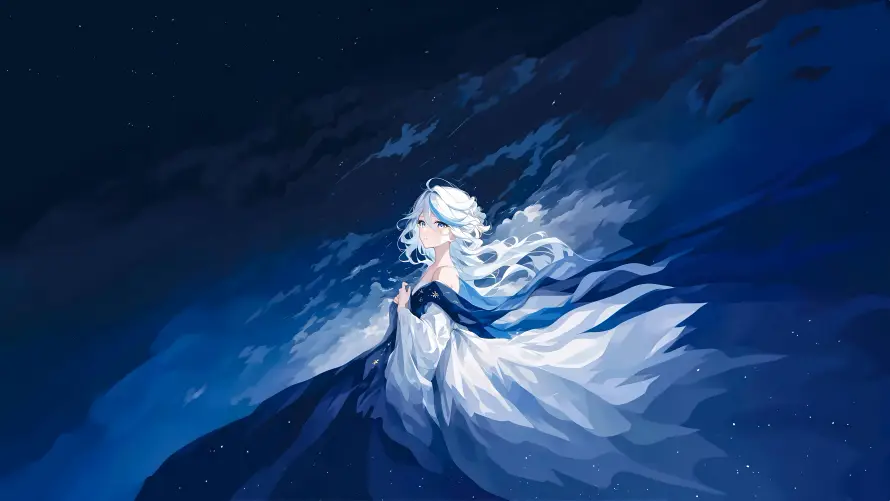 4k原神壁纸 - 星夜 - 二次元 - 芙宁娜「哲风壁纸」