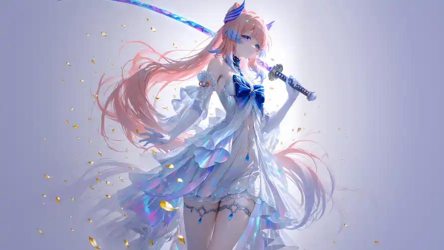 4k原神壁纸 - 玄彩长裙 - 武士刀长剑 - 珊瑚宫心海「哲风壁纸」