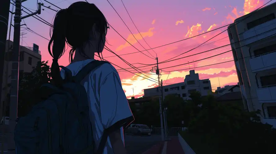 4k书包壁纸 - 夜色 - 女孩 - 晚霞「哲风壁纸」 4k书包壁纸 - 夜色 - 女孩 - 晚霞「哲风壁纸」