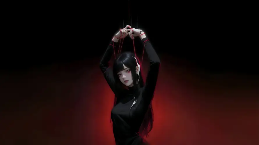 4k吊线壁纸 - 女性人偶 - 提线木偶 - 红色背景「哲风壁纸」 4k吊线壁纸 - 女性人偶 - 提线木偶 - 红色背景「哲风壁纸」