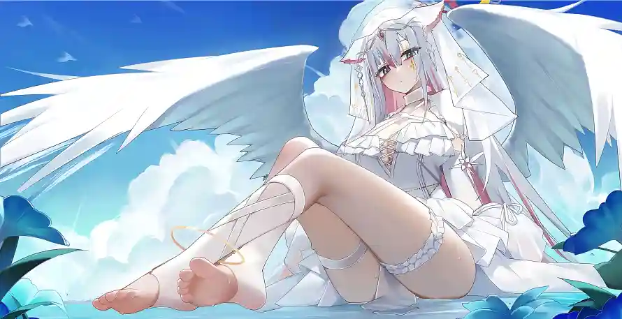 4k云朵壁纸 - 壁纸 - 二次元 - 白发少女「哲风壁纸」