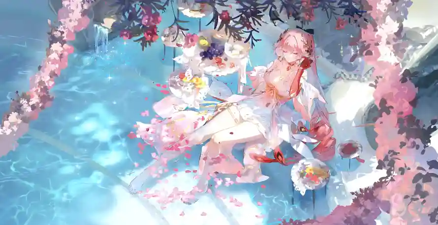 4k壁纸壁纸 - 樱花 - 水面 - 二次元「哲风壁纸」