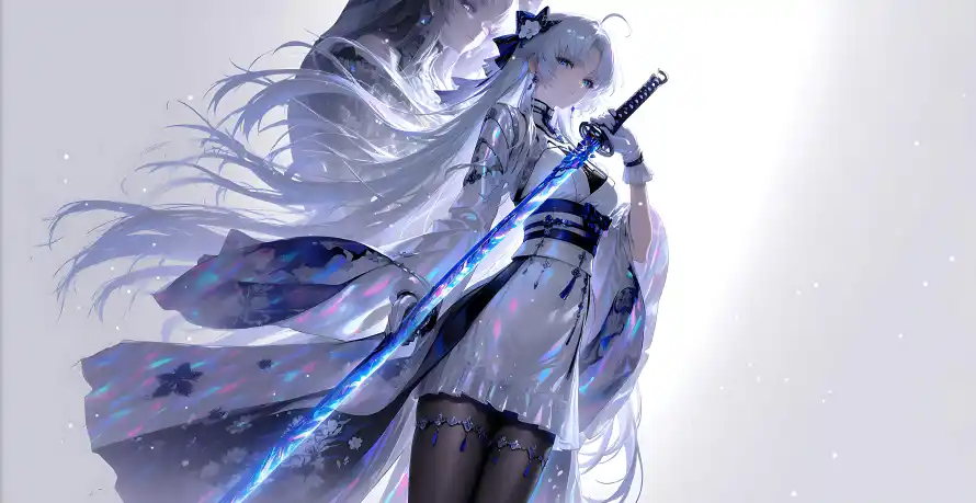 4k光剑壁纸 - 和服 - 壁纸 - 白发「哲风壁纸」
