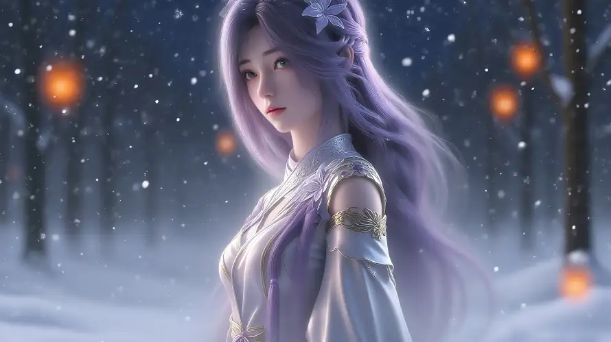 4k云曦壁纸 - 古风 - 灯笼 - 雪景「哲风壁纸」