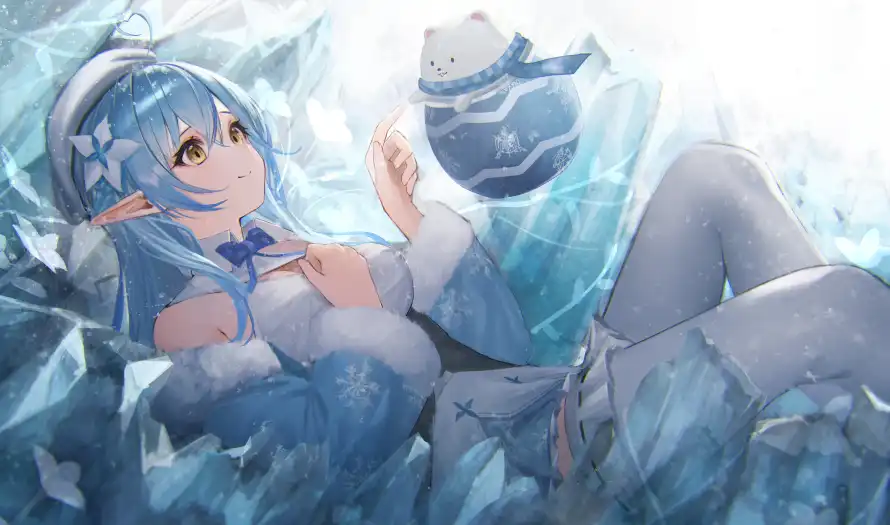 4k冰块壁纸 - 少女 - 蓝色 - 小生物「哲风壁纸」 4k冰块壁纸 - 少女 - 蓝色 - 小生物「哲风壁纸」