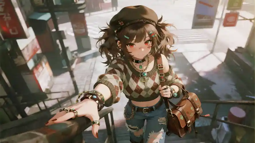 4k复古壁纸 - 少女 - 帽子 - 日系「哲风壁纸」