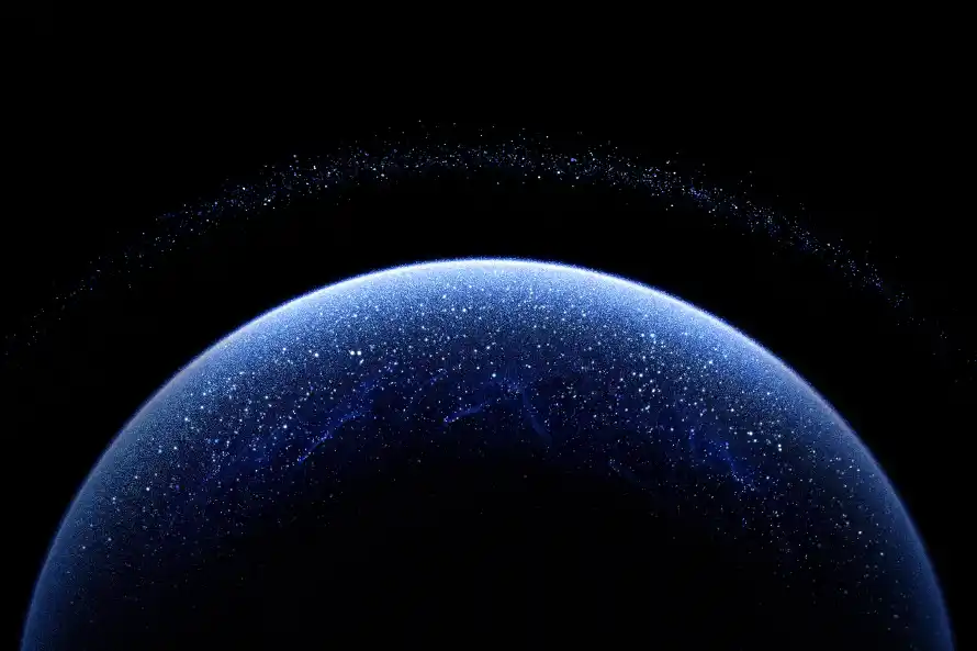 3k太空壁纸-蓝色星球 - 星轨-免费下载「哲风壁纸」