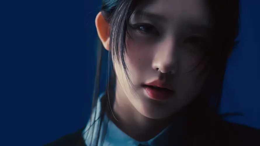 4k侧光人像壁纸 - 侧脸美女 - 冷峻表情 - 暗光摄影「哲风壁纸」