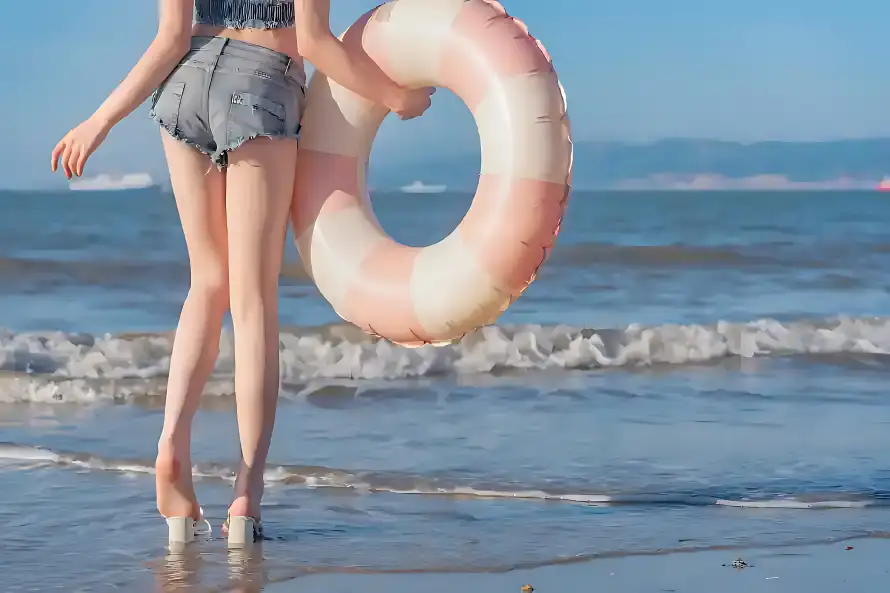 4k少女壁纸 - 沙滩 - 海浪 - 海边「哲风壁纸」
