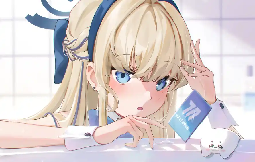 4k制服壁纸 - 小熊 - 少女 - 蓝眼「哲风壁纸」