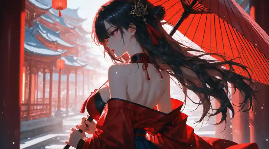 3k女侠壁纸-仙侠风 - 美女-中式建筑热门的壁纸「哲风壁纸」