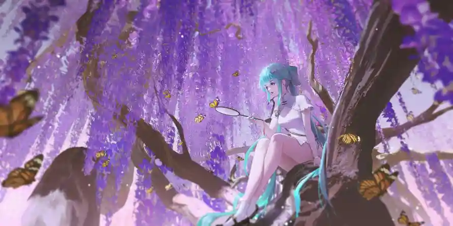 4k动漫壁纸 - 幻想 - 蝴蝶 - 紫藤花「哲风壁纸」 4k动漫壁纸 - 幻想 - 蝴蝶 - 紫藤花「哲风壁纸」