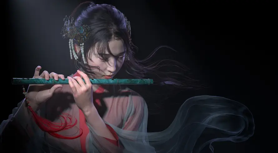 4k古风壁纸 - 少女 - 暗色 - 汉服「哲风壁纸」