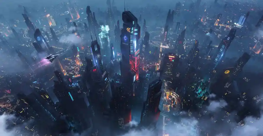 4k夜景壁纸 - 科幻 - 都市 - 霓虹「哲风壁纸」