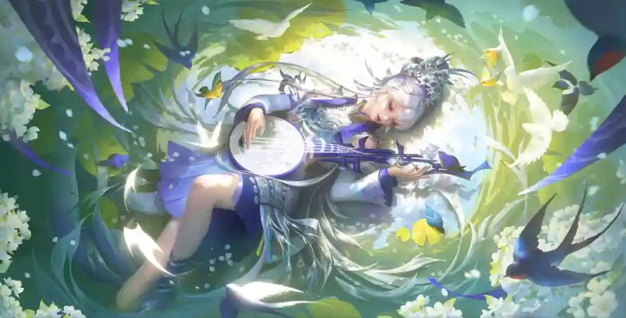 4k乐器壁纸 - 古风 - 花草 - 银发「哲风壁纸」 4k乐器壁纸 - 古风 - 花草 - 银发「哲风壁纸」