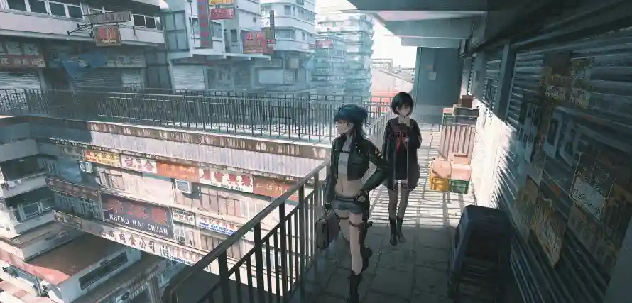 4k动漫壁纸 - 城市 - 少女 - 建筑「哲风壁纸」 4k动漫壁纸 - 城市 - 少女 - 建筑「哲风壁纸」
