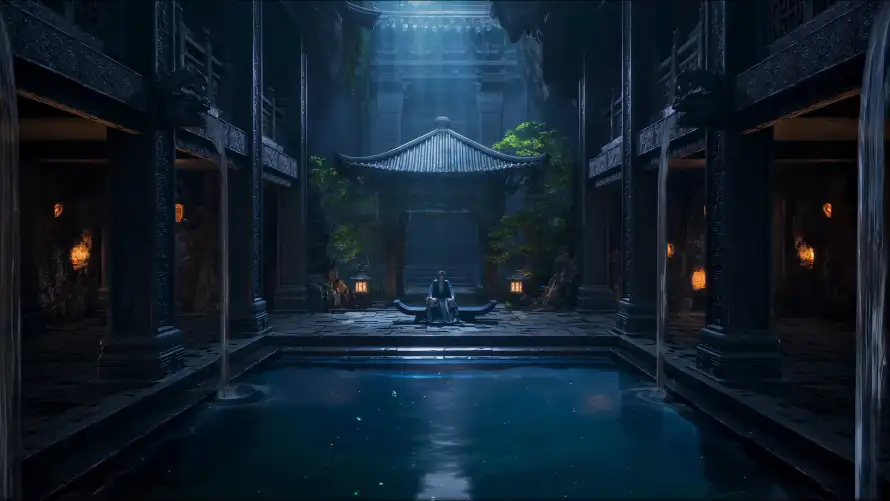 4k修仙壁纸 - 建筑 - 水池 - 灯笼「哲风壁纸」 4k修仙壁纸 - 建筑 - 水池 - 灯笼「哲风壁纸」