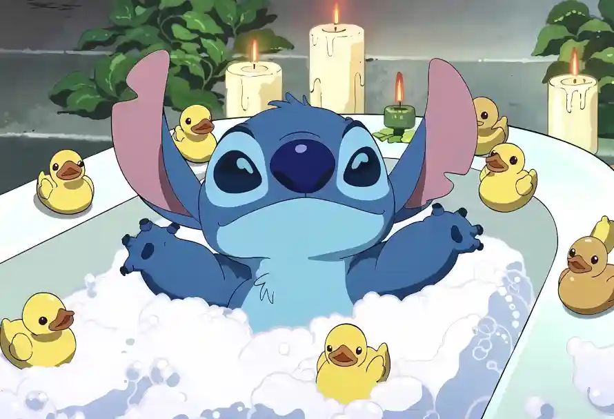 2k动漫壁纸-史迪奇和蜡烛-壁纸分享「哲风壁纸」