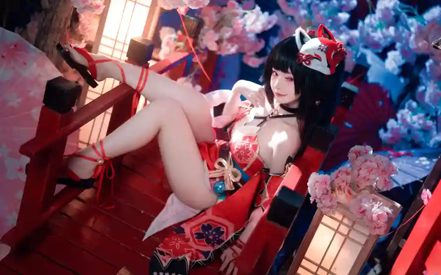 4k写真壁纸 - 和服 - 樱花 - 灯笼「哲风壁纸」
