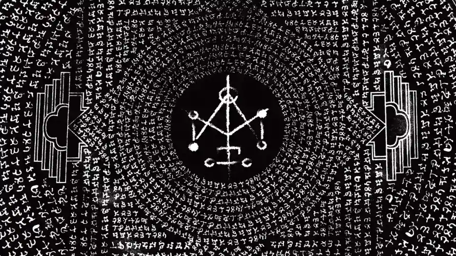 2k纹理壁纸-电影咒与文字纹理-暗黑风格「哲风壁纸」