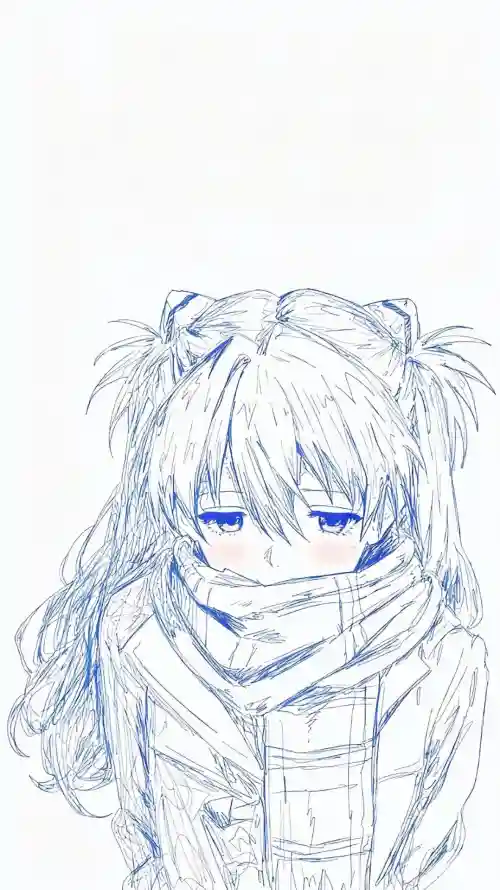 4k围巾壁纸 - 手绘 - 线稿 - eva「哲风壁纸」