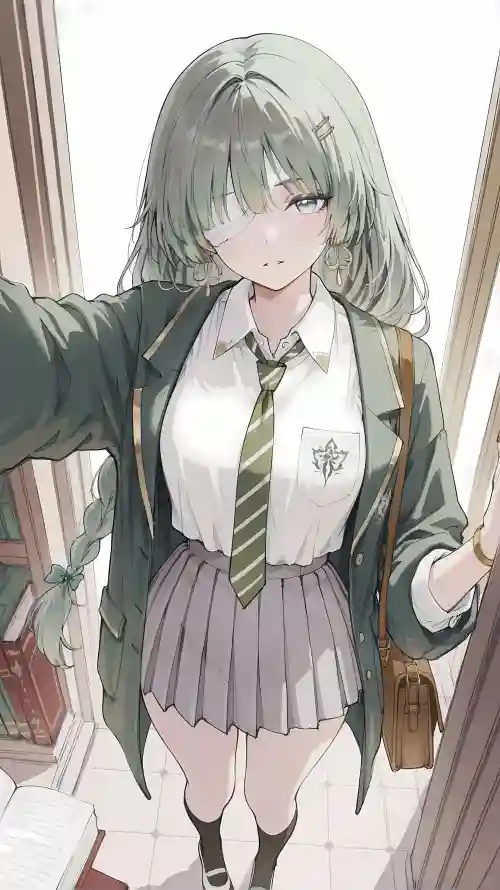 4k书包壁纸 - 室内 - 少女 - 校服「哲风壁纸」