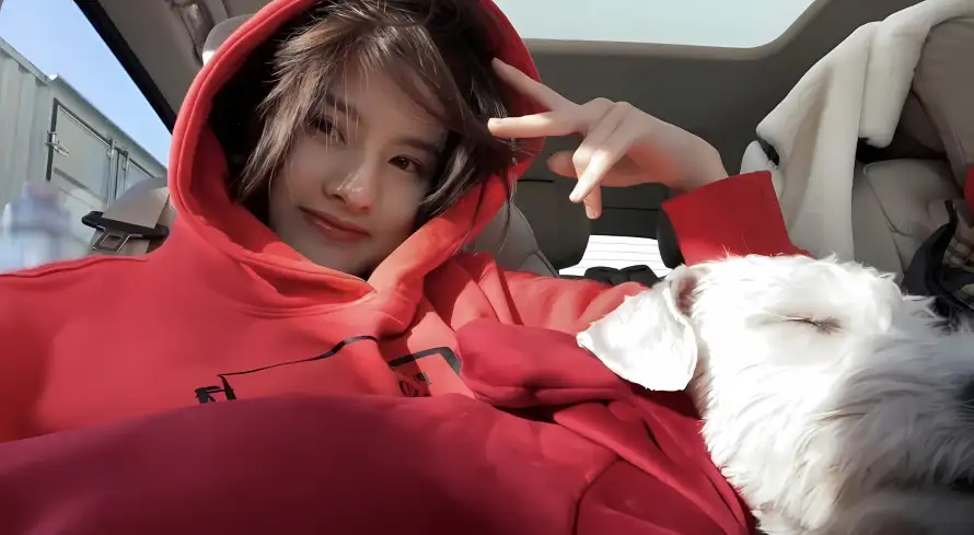 4k明星壁纸 - 狗狗 - 红衣 - 美女「哲风壁纸」 4k明星壁纸 - 狗狗 - 红衣 - 美女「哲风壁纸」