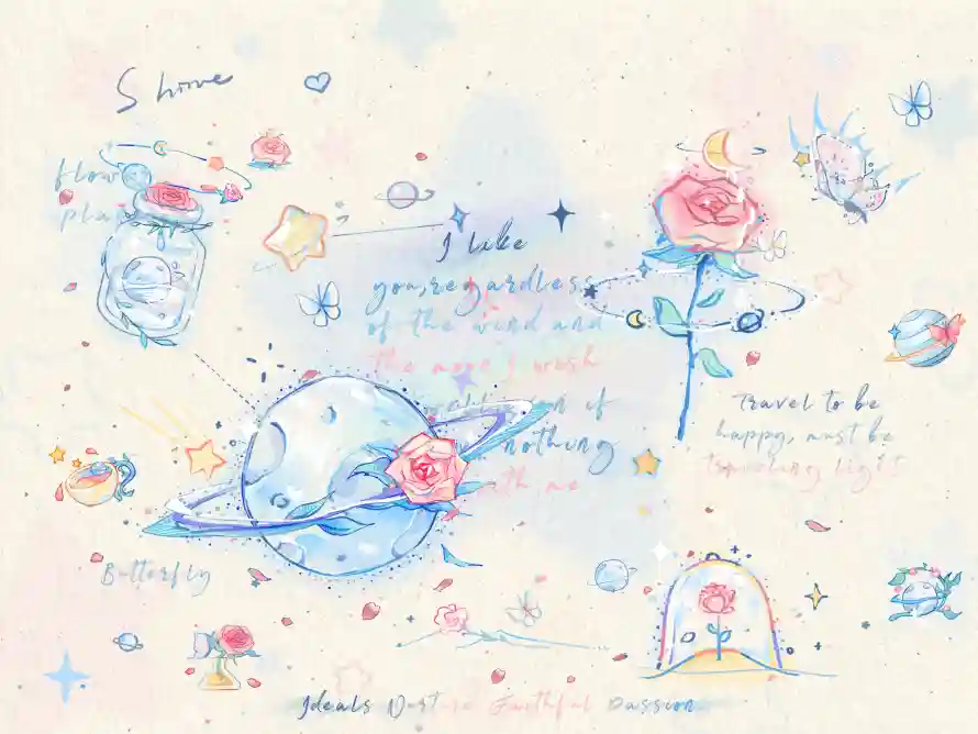 4k星球壁纸 - 玫瑰 - 手绘风 - 水彩画「哲风壁纸」 4k星球壁纸 - 玫瑰 - 手绘风 - 水彩画「哲风壁纸」