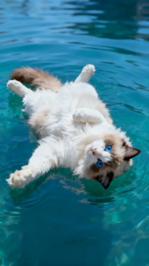 4k可爱壁纸 - 戏水 - 清凉 - 游泳「哲风壁纸」