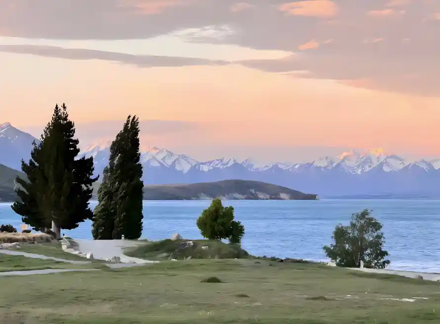 4k天空壁纸 - 山峰 - 晚霞 - 树木「哲风壁纸」