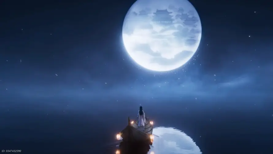 4k倒影壁纸 - 月夜 - 水面 - 游戏「哲风壁纸」