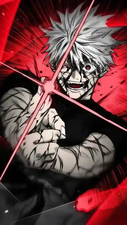 4k战斗壁纸 - 红底 - 绷带 - 二次元「哲风壁纸」