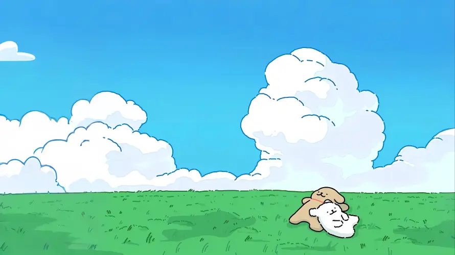 4k卡通小狗壁纸 - 悠闲小憩 - 线条小狗 - 绿色草地「哲风壁纸」 4k卡通小狗壁纸 - 悠闲小憩 - 线条小狗 - 绿色草地「哲风壁纸」