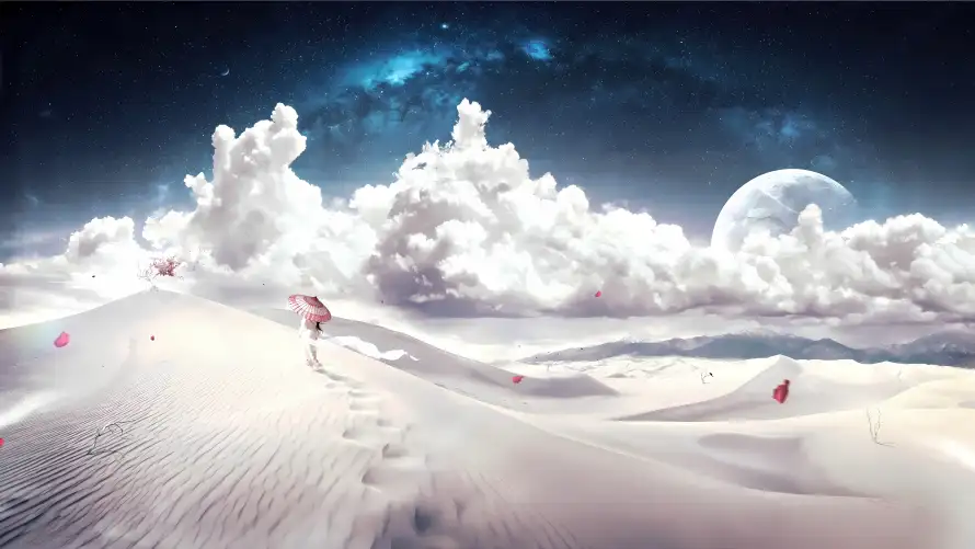 4k云朵壁纸 - 夜晚 - 星空 - 月亮「哲风壁纸」